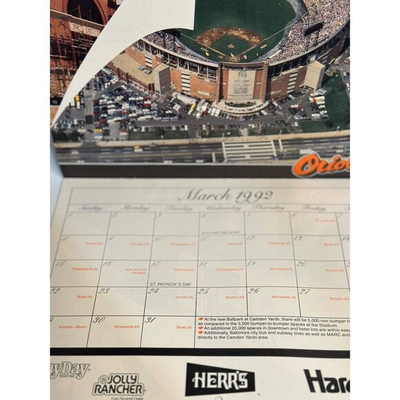1991–92 Baltimore Orioles Calendar & Fan’s Guide New Ballpark | Memorial Stadium - Picture 5 of 5